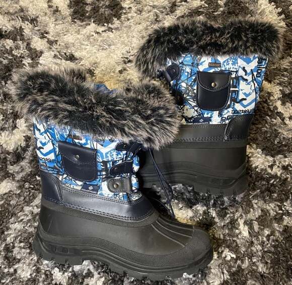 Unbranded Shoes - Blue Multi Waterproof Thinsulate Insulated Snow Boots